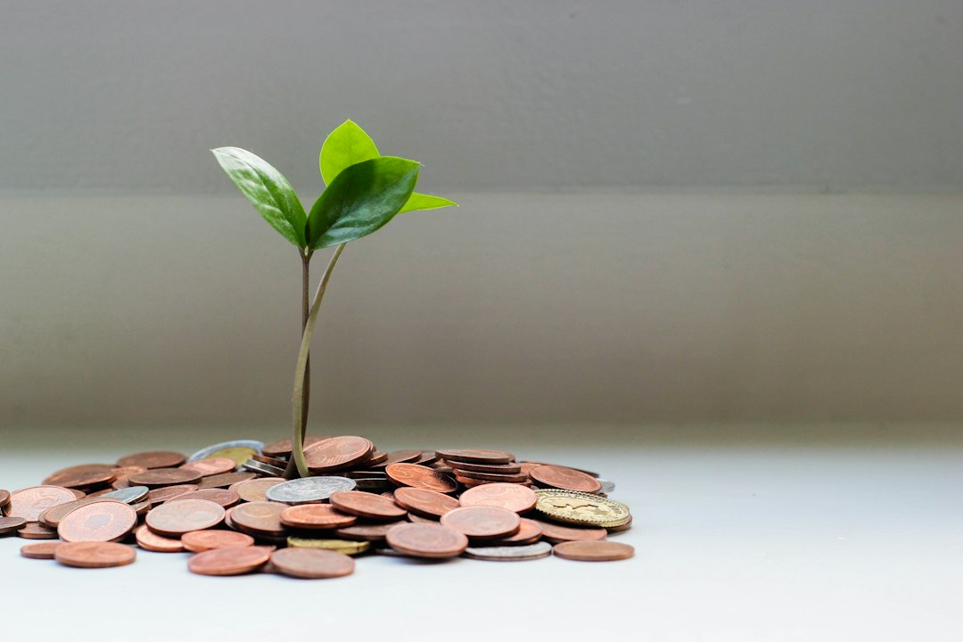 Earning money vs owning assets: a green plant growing from a stack of coins